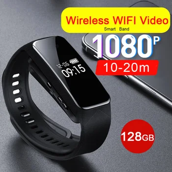

HD 1080P Wireless WIFI Hotspot Remote Monitoring Phone APP OLED Camera Voice Video Recording Smart Wristband Band Bracelet