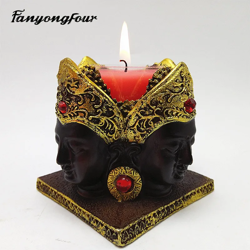 

Erawan Buddha Candlestick Silicone Mould Resin Mold Plaster Chocolate Candle Candy Mould Free Shipping