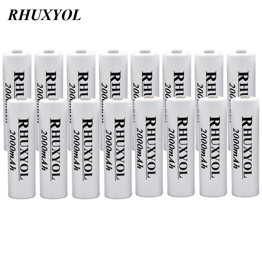 16pcs Rhuxyol 2000mah Nimh Aa Cell Accumulator Rechargeable Battery Ni