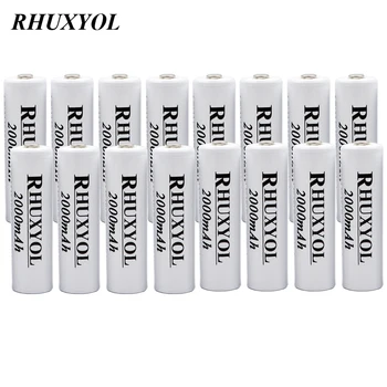 

16PCS RHUXYOL 2000mAh NIMH AA Cell accumulator Rechargeable Battery NI-MH 1.2V 2A Baterias Batteries high capacity