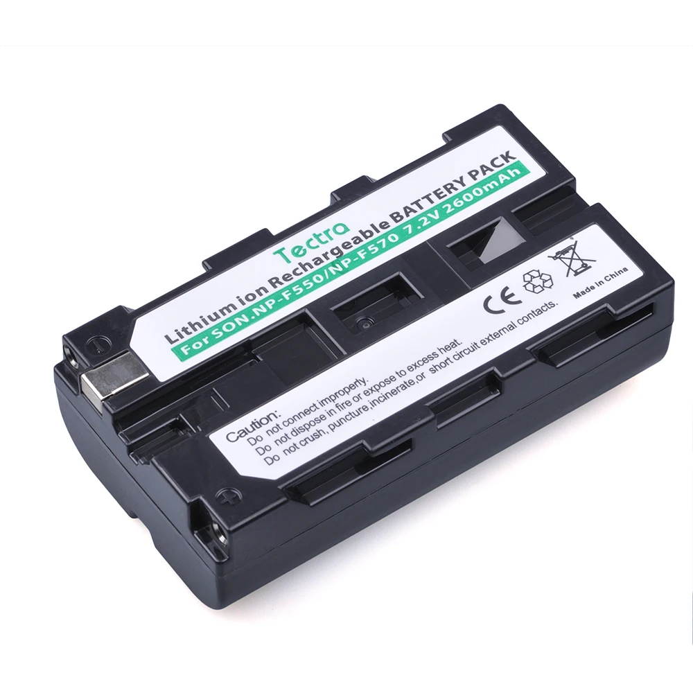 Аккумулятор Tectra 2600 мач батарея NP F550 NPF550 NPF570 для Sony |camera battery|np-f960 np-f970battery for camera |