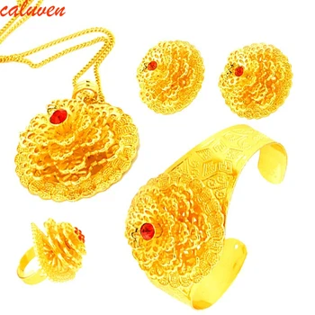

Ethiopian Jewelry Sets Gold Color Jewelry African/Habesha/Eritrea/ArabJewelry For Earring/Necklace/Bangle/Ring Women Gift