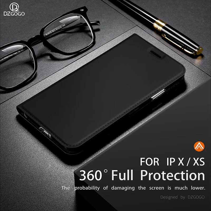 

DZGOGO Magnet Flip Wallet Book Phone Case Leather Cover On For iphone 5S 5 SE 5SE 6S 6 S 6 Plus 7 7Plus 7+ 8 8Plus X XR XS MAX
