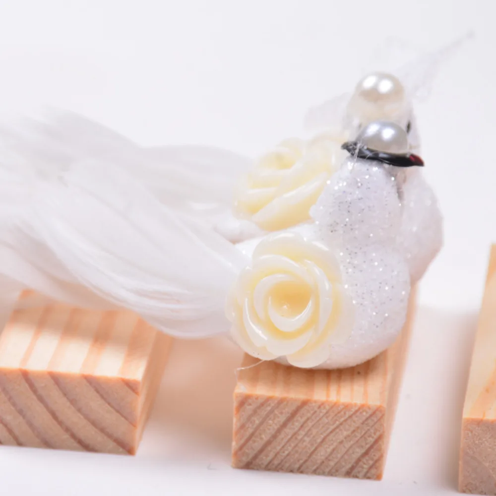 Набор из 2 миниатюрных сверкающих женихов и невесты свадебные голубей Любовь Птица Свадебный подарок украшение на свадьбу свадебный душ