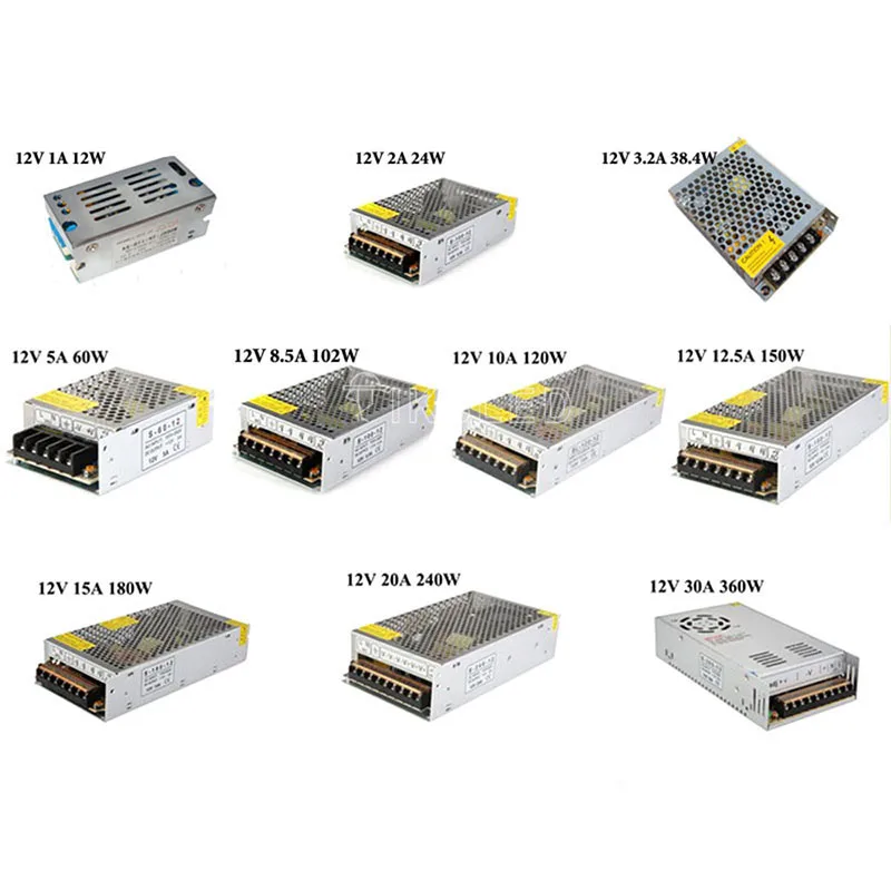 

dc 12V Power supply AC110V 220V transformer for LED Strip Adapter 12V 1.25A 2A 3A 6.5A 10A 15A 25A 30A 33A Switch Power Supply
