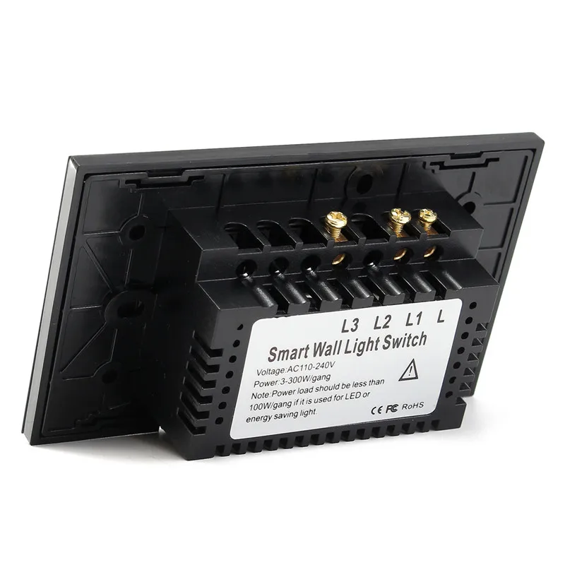 SWILET 120 Тип двухстороннее сенсорный переключатель 110 V-240 V с украшением в виде кристаллов Стекло Панель дистанционный сенсорный выключатель