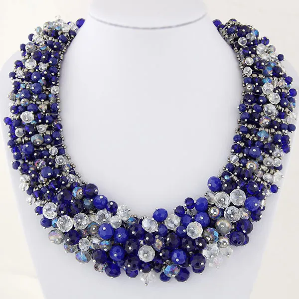 

2017 luxury wedding party Jewerly colorful crystal beads Necklace Fashion Women Choker Bib Collar wholesale
