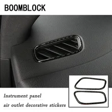 Автомобильный Стайлинг наклейки из углеродного волокна для Porsche Macan аксессуары приборной панели воздуха на выходе панели полосы