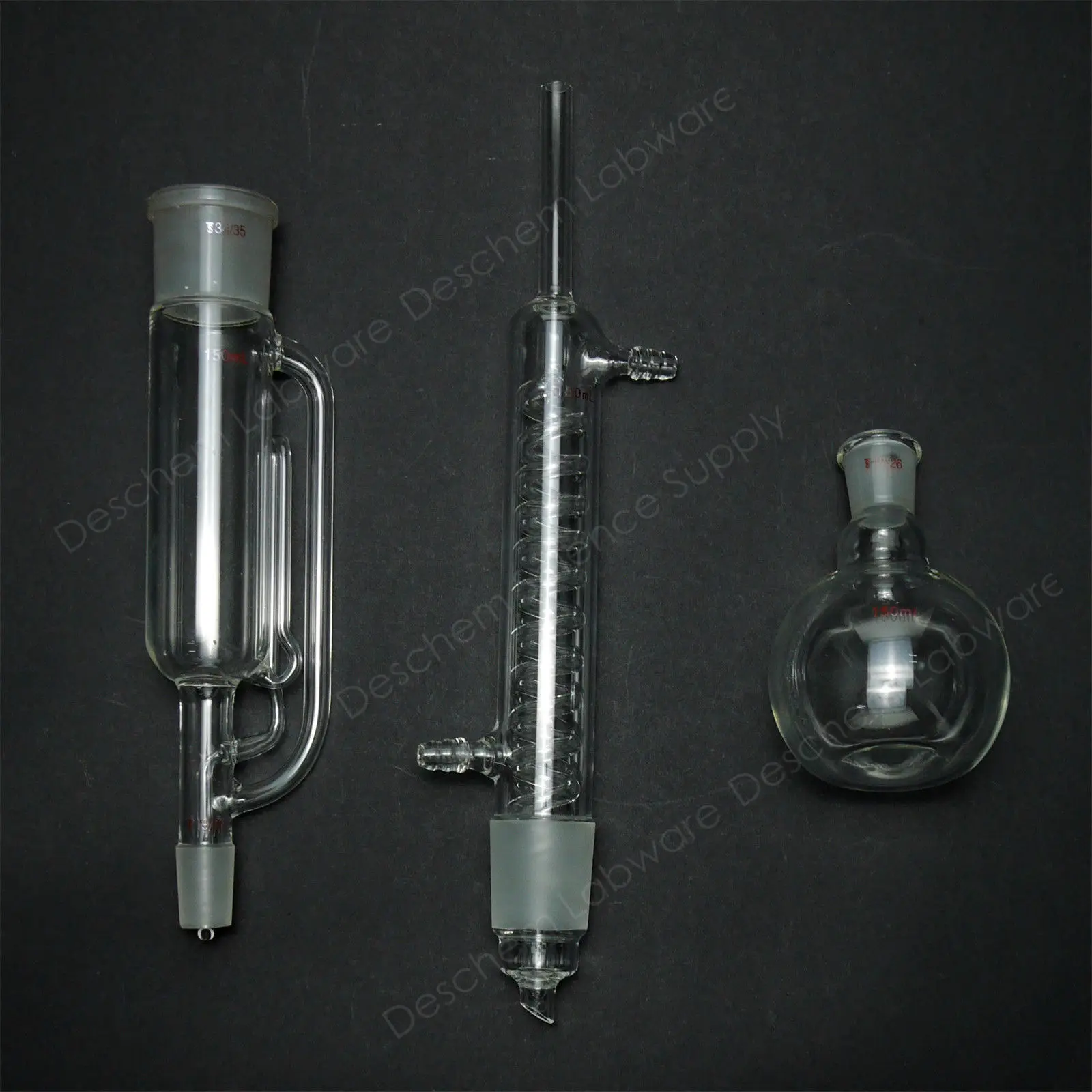 150ml Glass Soxhlet Extractor Body With/Graham Coil Condenser Include One Flask | Канцтовары для офиса и дома