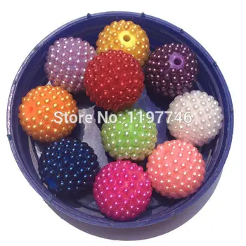 

Round 12mm 14mm 16mm 18mm 20mm 22mm 24mm 26mm 28mm Resin Rhinestone Large Pearls Berry Beads Mixed Colors Chunky Bubblegum Bead