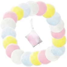 20 шт./партия многоразовые хлопковые подушечки для макияжа средство для снятия макияжа для лица двухслойные подушечки для дизайна ногтей чистящие прокладки моющиеся с мешком для стирки