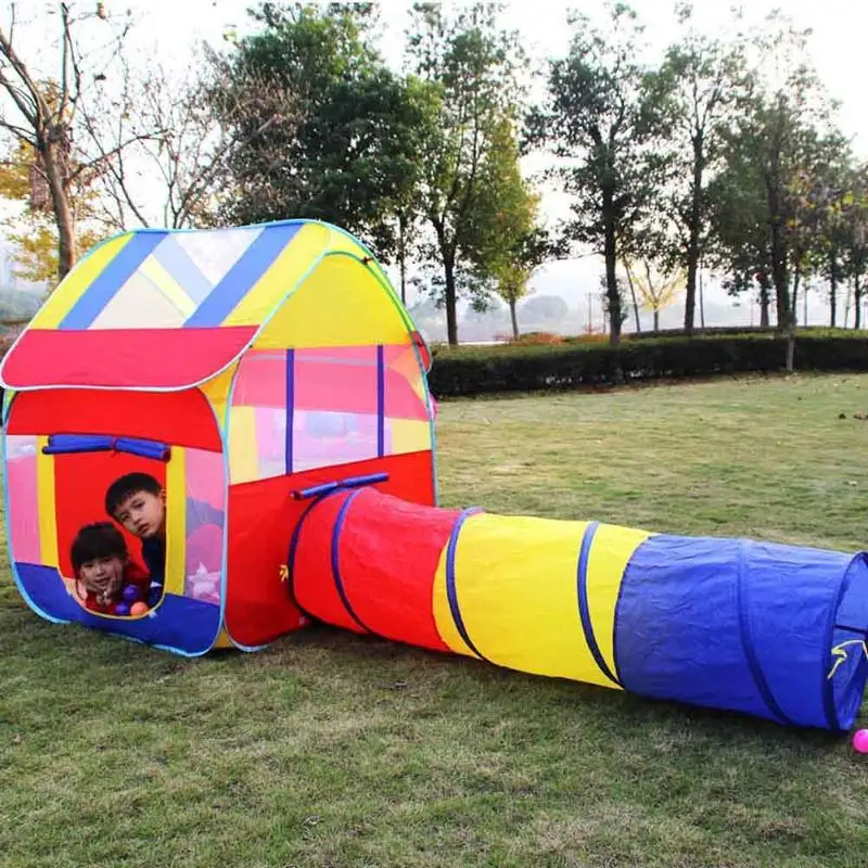 Portable Kids Tunnel Tents Three Color Children Channel Crawling Game Baby Indoor Outdoor Tent House Play Folding Tube Tunnel