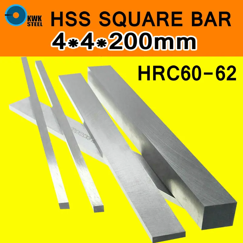 

HSS Steel Plate 4x4x200mm HRC60 to HRC62 Steel Sheet Turning Tool High Speed Steel Rectangular HSS Steel Bar Lathe Tool CNC DIY
