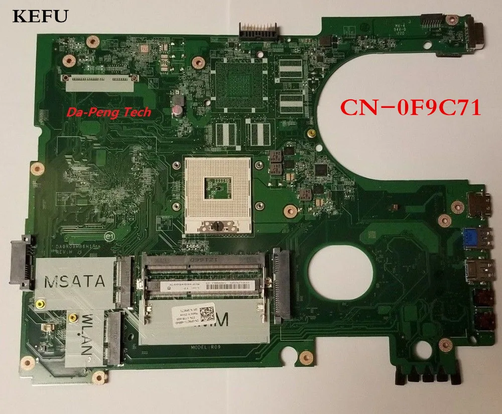 

KEFU Motherboard For Dell 5720 7720 PC CN-0F9C71 0F9C71 DA0R09MB6H1 Chipset HM76 PGA989 DDR3 100% Fully Tested