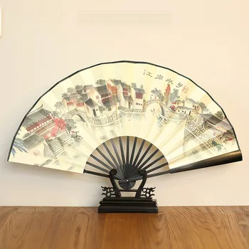 

Chinese Style Gentleman Folding Hand Fan Ancient Wind Craft Foldable Fans Abanicos Para Boda Eventail a Main Abanico