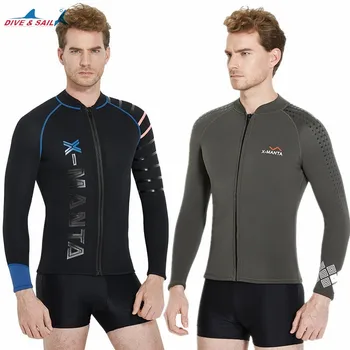 

DIVE&SAIL 3MM Neoprene Scuba Diving Wetsuit Jacket Long Sleeve Keep Warm Full Zipper Winter Warm Swimming Surfing Wet Suits Tops