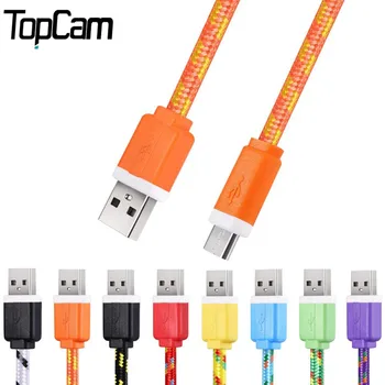 3M Fabric Nylon Braided Micro USB Cable Charger Data Sync USB Cord Wire For Samsung Galaxy Xiaomi HTC 8 Colors Available