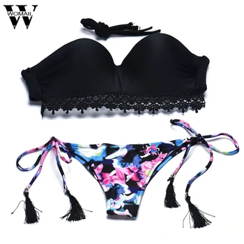 

Womail Black Sexy Flora bras set for women Fringed European style women lingerie set ensemble lingerie femme conjunto lenceria