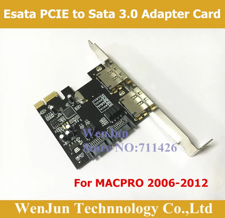 Высокоскоростной адаптер с 2 портами eSATA PCI E Express на SATA 3 0 III для MACPRO 2006 2012|pci express to