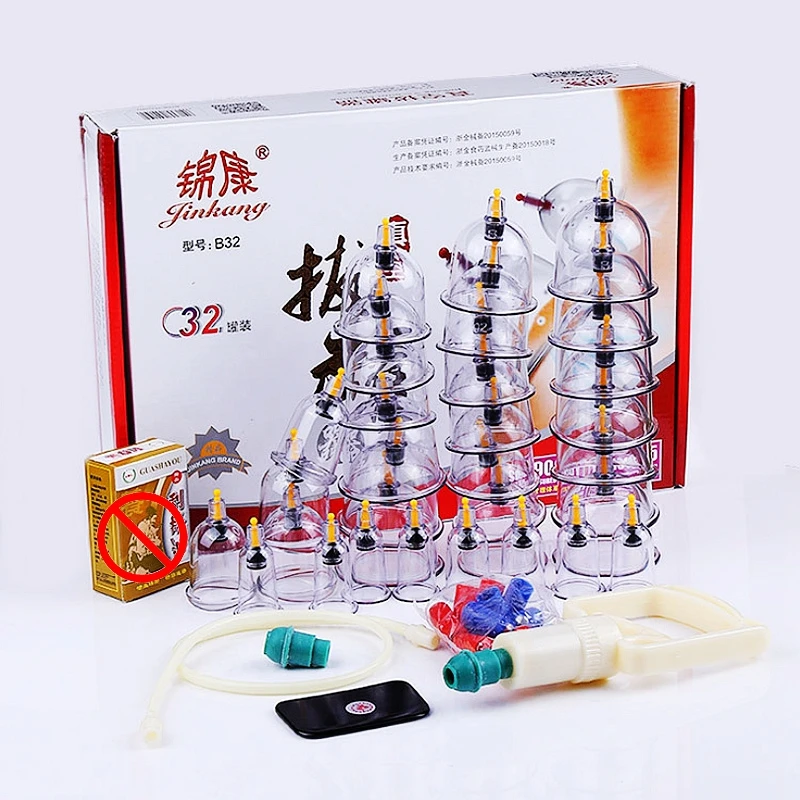 32 Pots/Set Suction Cups jar Acupunture Vacuum Cupping Set Massager plastic vacuum suction therapy cupping set cans for massage 32 Pots/Set Suction Cups jar Acupunture Vacuum Cupping Set Massager plastic vacuum suction therapy cupping set cans for massage