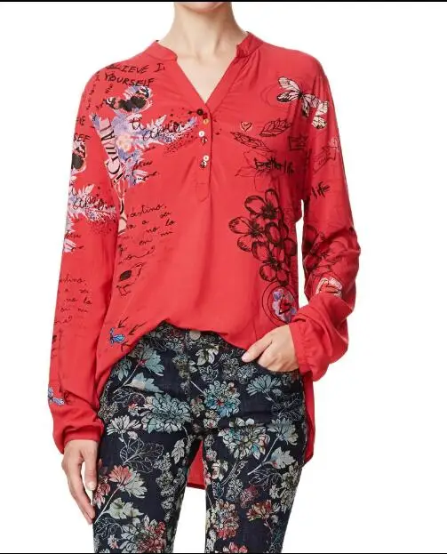 Испанский модный бренд с длинными рукавами; сезон весна-осень; дизайнерские рубашки - Цвет: Бежевый