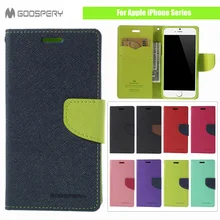 Оригинал МЕРКУРИЙ Goospery Необычные Дневник PU Кожаный Чехол Подставка Для Apple iPhone 5C 4 4S 5 5S SE 6 6s 7 7 Плюс 6 Плюс Телефон Case