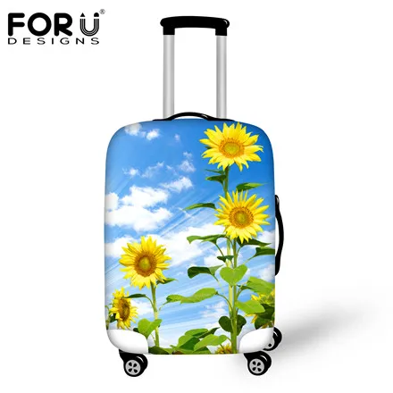 H1381S FORUDESIGNS/Новинка, 3D, Подсолнух, дерево, спандекс, для путешествий, Чехол для багажа, 18-30 дюймов, чемодан, водонепроницаемый, дождевик, аксессуары для багажа - Цвет: H1381S