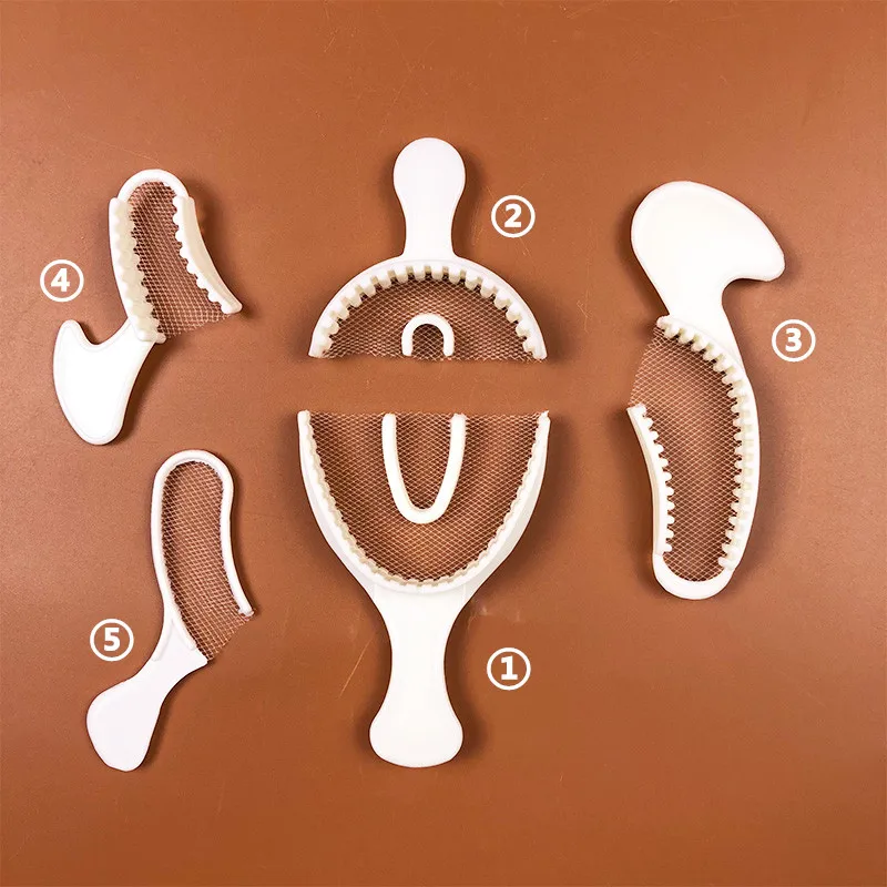 100pcs Disposable Impression Trays Dental Oral Hygiene Impression Tray With Net Mesh Impression