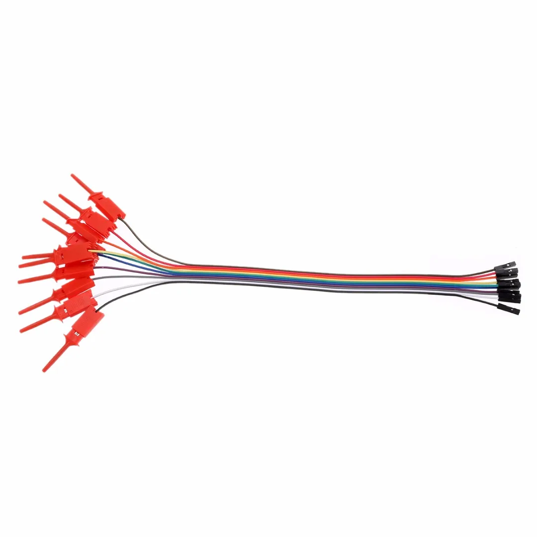 10pcs/set Test Hook Clip High Efficiency Logic Analyzer Cable Gripper Probe Test Clip Kit