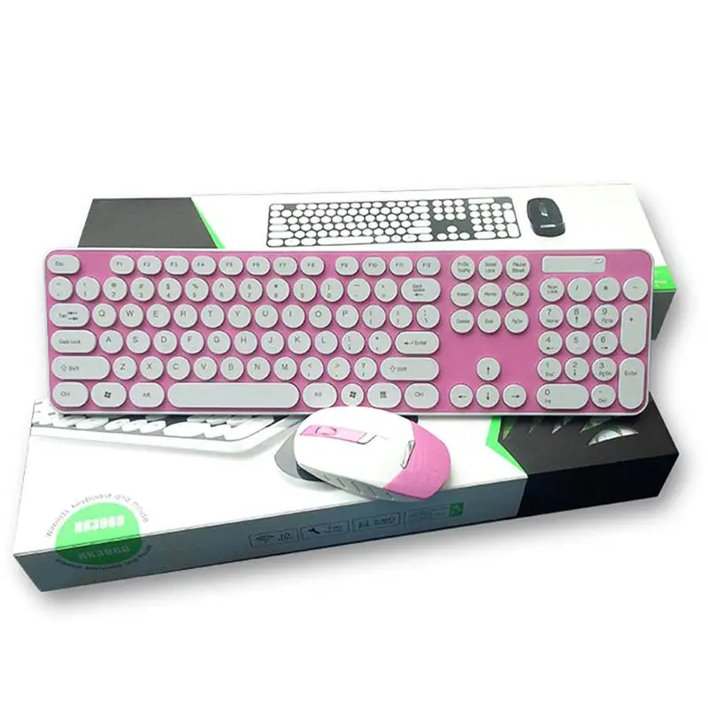 

Unique And Stylish HK3960 Color Round Chocolate Button Wireless Mouse and Keyboard Set