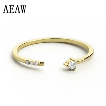 

Diamond Rings 14k Pure Gold Women Diamod New Hot Sale Party Trendy 2018 Diamond Open Ring For Women