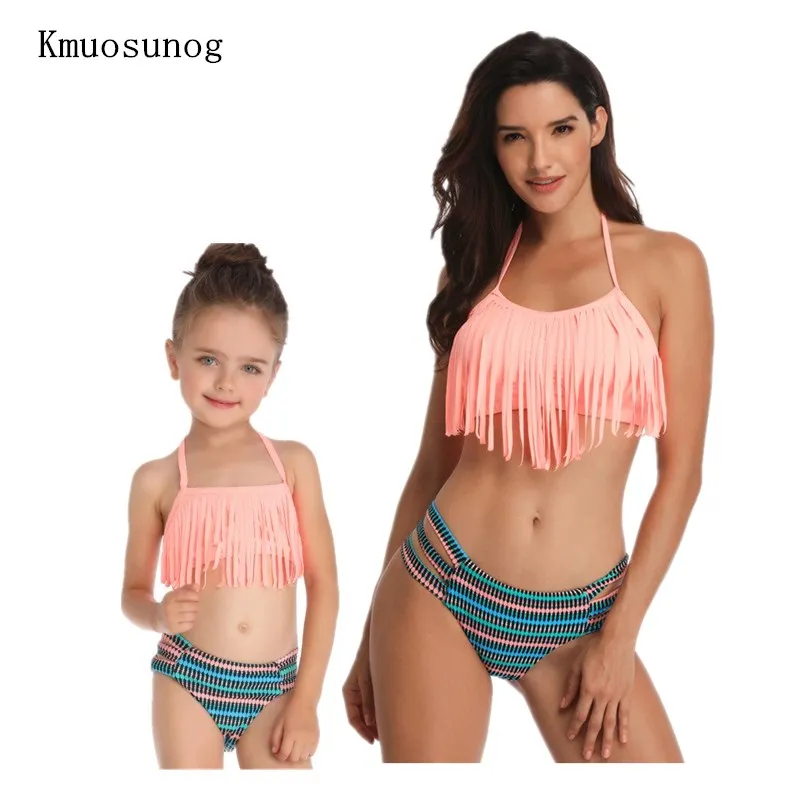 

Family Swimwear Matching Mother And Daughter Swimsuit Family Clothing Bathing Swimsuit Bikini Mother Girl Swimming Clothes H0447