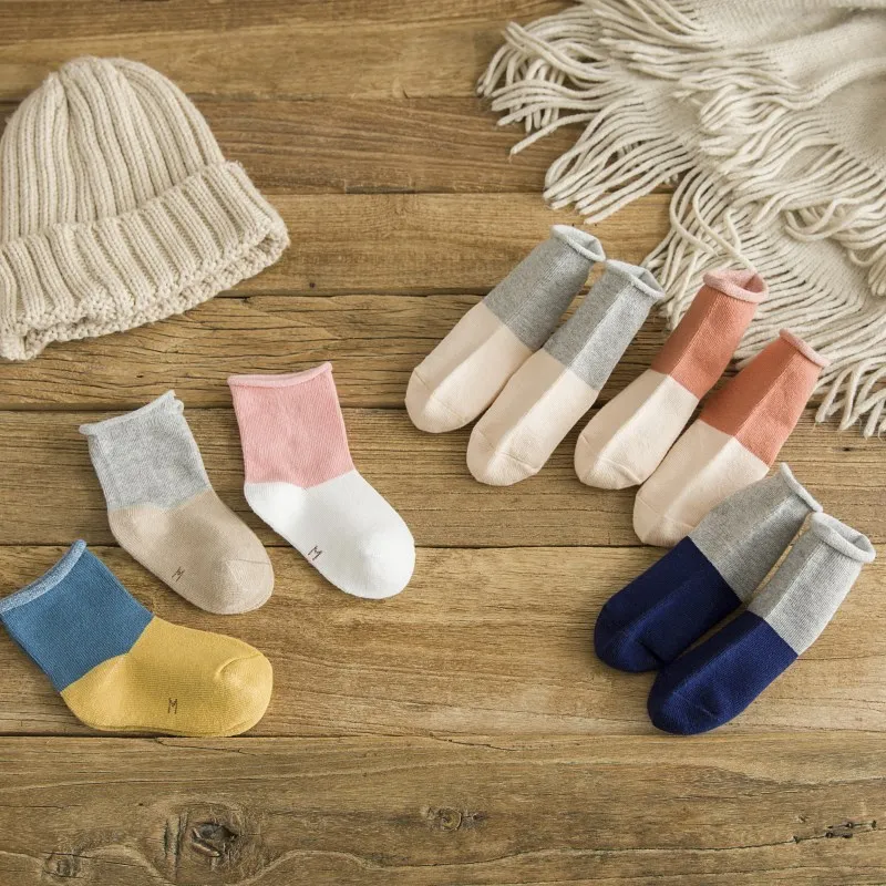 3 пара/лот; коллекция года; носки из чистого хлопка для новорожденных; Милые осенне-зимние детские носки; теплые носки