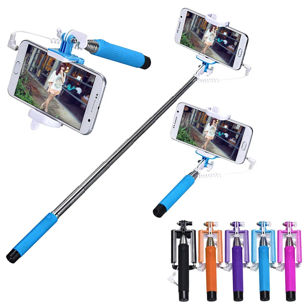 2016 New Arrival Mini Wired Selfie Stick Extendable Handheld Self Pole