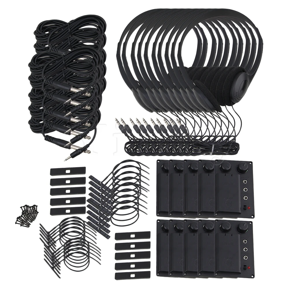 

Yibuy 10 pcs Violin EQ Pickup Piezo Violin Part with Headphone &Plug Hole Cable Set