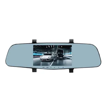 

ENKLOV 5'' Dual Lens Video Recorder Dash Cam Super Night Vision 1296P Rearview Mirror Car Camera Waterproof DVR Rear View