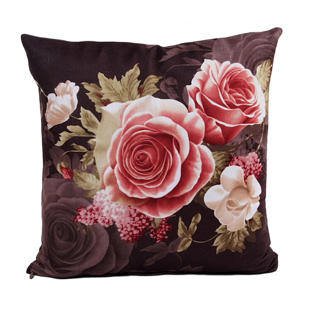 Розовый чехол для подушки печати и окрашивания; пион диван-кровать домашний декор подушка чехол цветок чехол для подушки декоративный чехол на подушки
