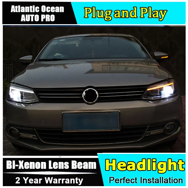 car Styling LED Head Lamp for VW Jetta led headlight 2012 2016 for Jetta head lights H7 hid Bi