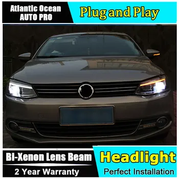 

car Styling LED Head Lamp for VW Jetta led headlight 2012-2018 for Jetta head lights H7 hid Bi-Xenon Lens angel eye low beam