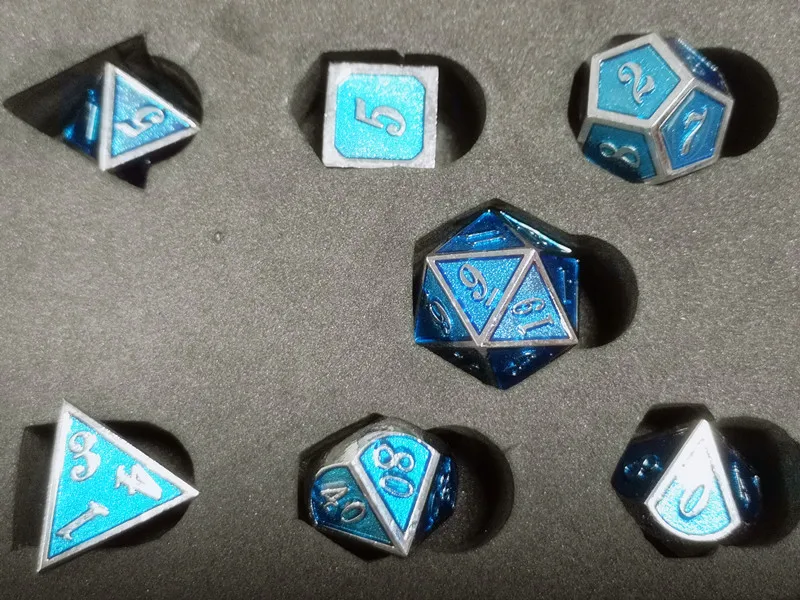 Сплав цинка металлические многогранные кости 7 шт./компл. для ролевых игр DnD для изучения математики