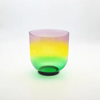 

6” Rainbow Quartz Crystal Singing Bowl with colorful Light Customizable Note C/D/E/F/G/A/B/A# For Yoga