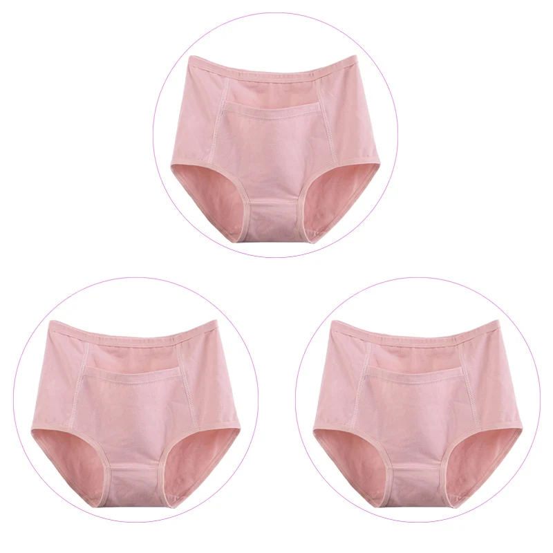 3 шт./упак. 6XL трусики большого размера женское нижнее белье с карманом женские хлопковые трусы большого размера женские трусы ярких цветов - Цвет: 3Pcs-Deep Pink