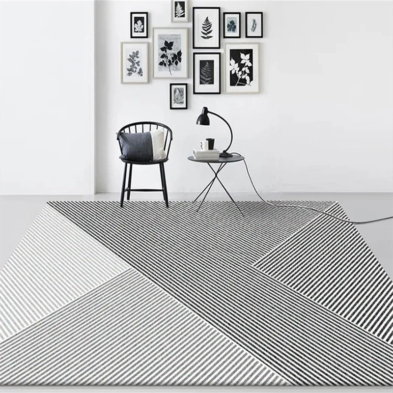 

Nordic irregular geometric lines rug Digital printing Crystal fleece Non-slip crawling mat Living room carpet bedroom floor mat