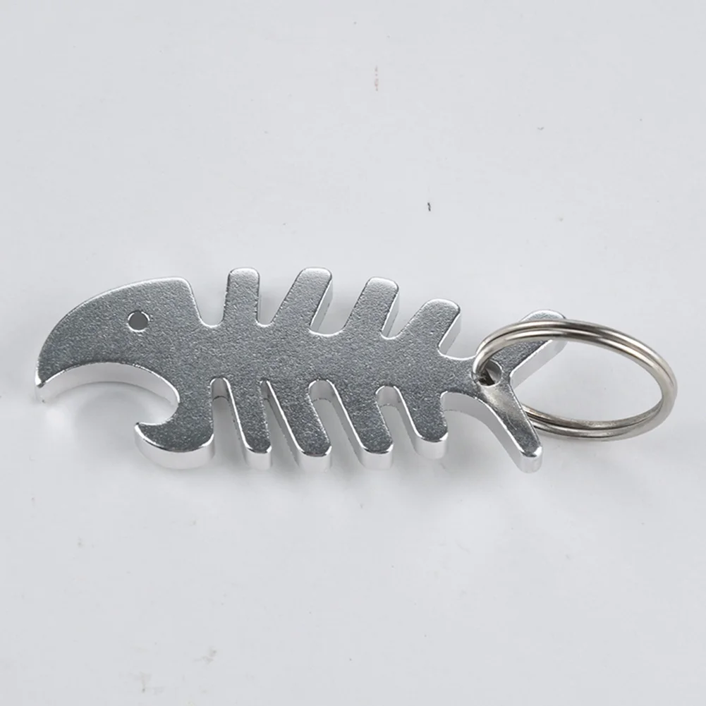 Fish Bone Keyring Skeleton Bottle Opener Metal Colour Keychain