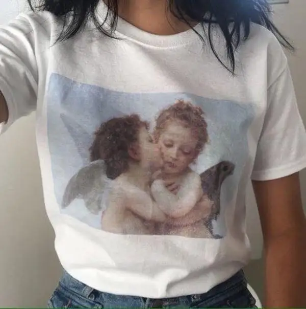 Футболка vogue van gogh ulzzang tumblr Angel kiss футболка с короткими рукавами женские футболки
