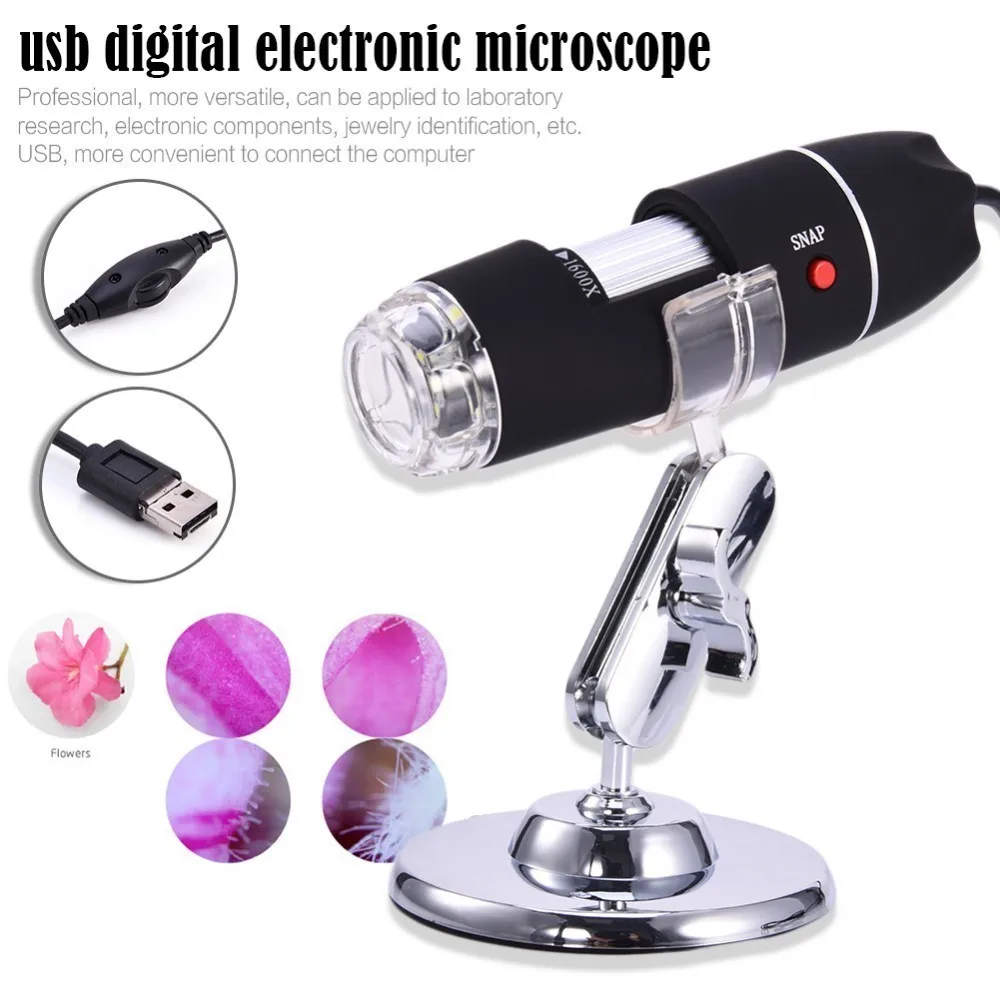 1600X8 светодиодный USB цифровой черный микроскоп электронный эндоскоп очки лупа увеличительное стекло Настольная Лупа с подставкой