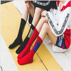 Высококачественные Женские Носки Улица прилив обувь для мужчин и женщин Высокая носки без пятки Harajuku спортивные мужчины носок буквы пару
