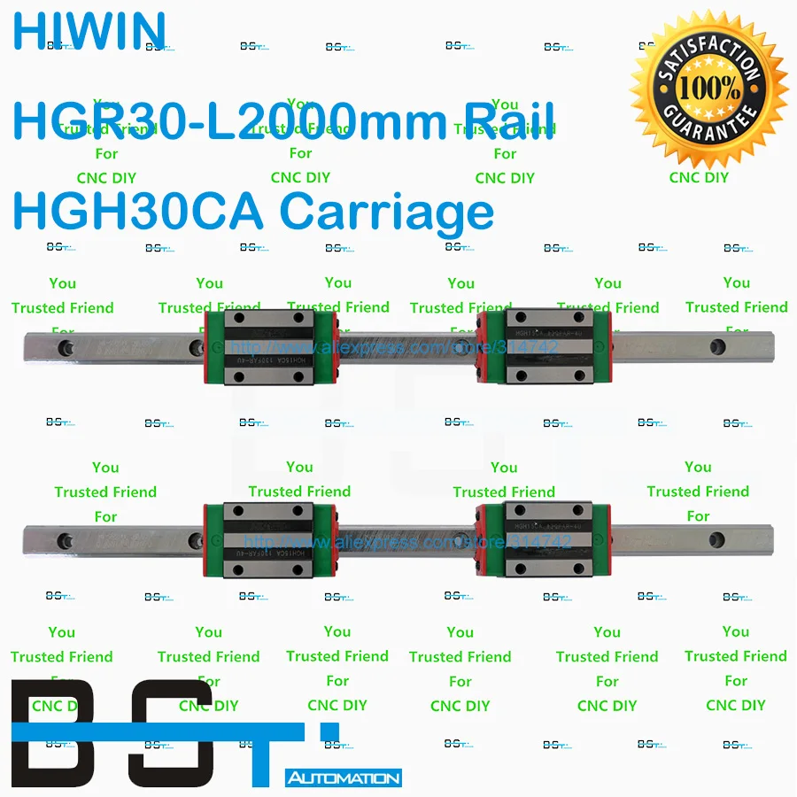 Original HIWIN Linear Guide 4pcs HGR30 L2000mm Linear guideway with