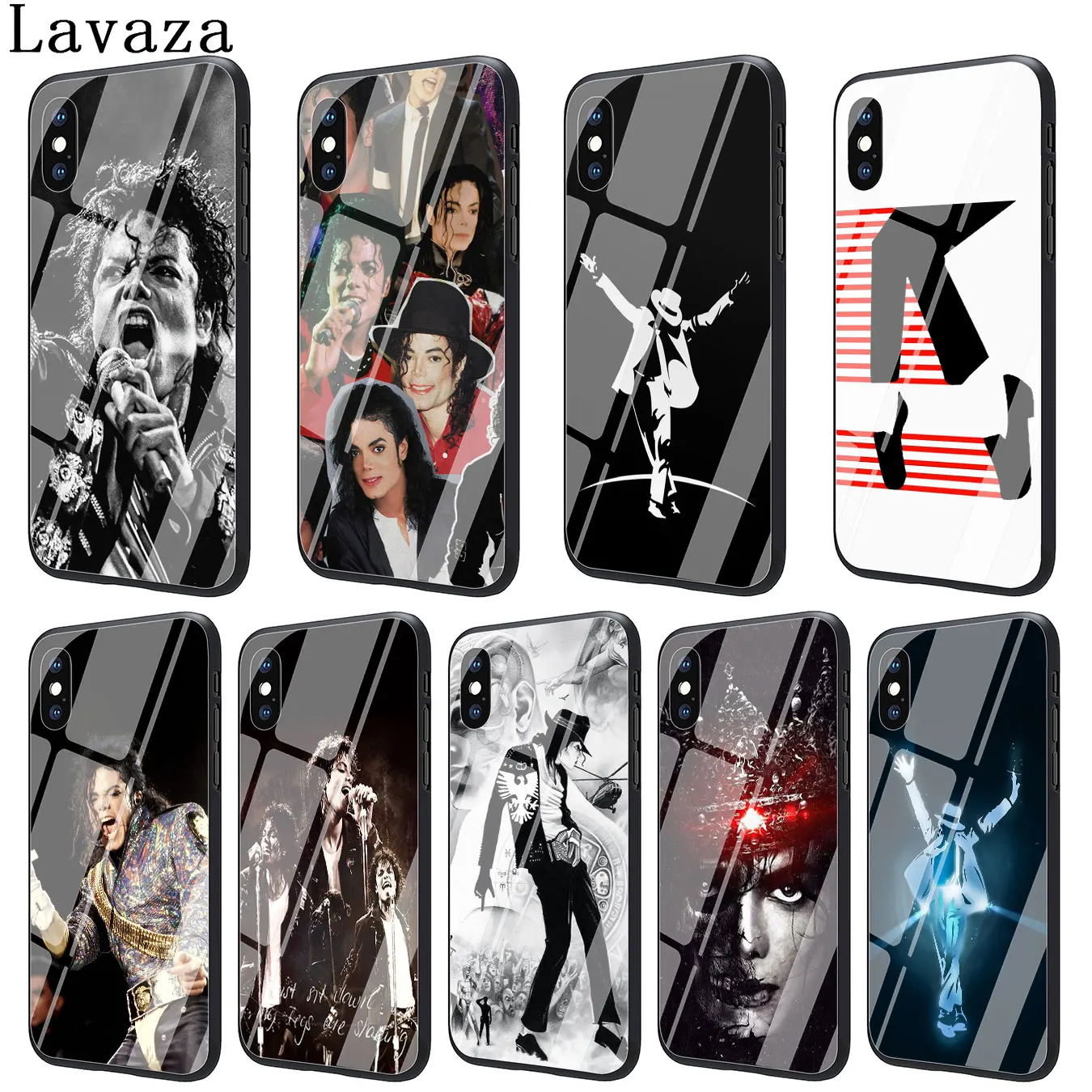 

Lavaza Michael Jackson King of POP Tempered Glass Phone Cover Case for Apple iPhone XR X XS Max 8 7 6 6S Plus 5 5S SE 10 Cases