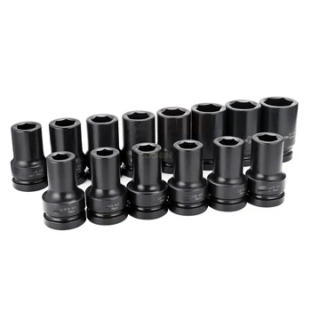 

1 inch 25mm Thicken LengthenedAir Adopter Impact Socket Hex bolt nut Auto repair electric wrench socket 30-41mm Car repair tools